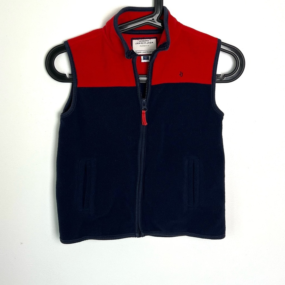 Janie and Jack Red Fleece Jacket Little Boy 3-4‎ y